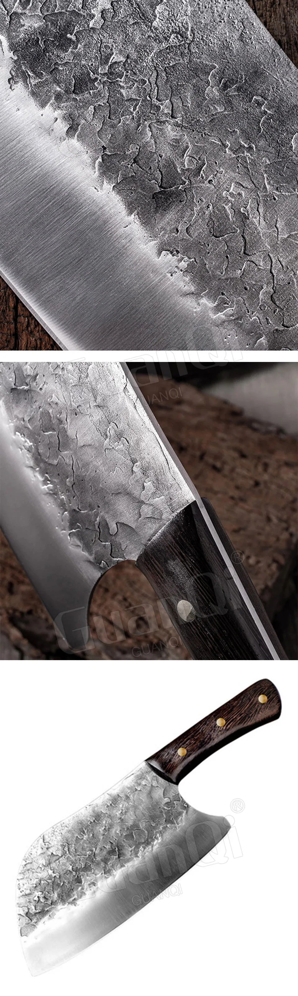 Handmade Forged Kitchen Knife Chef Knife High-carbon Bone Chopper Traditional Butcher Cleaver Slicing Knife Cooking Tools