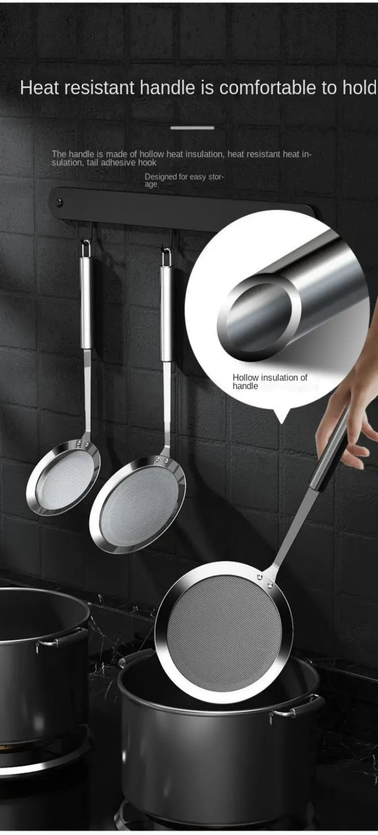 1 piece Stainless Steel Strainer Sieve Fine Mesh