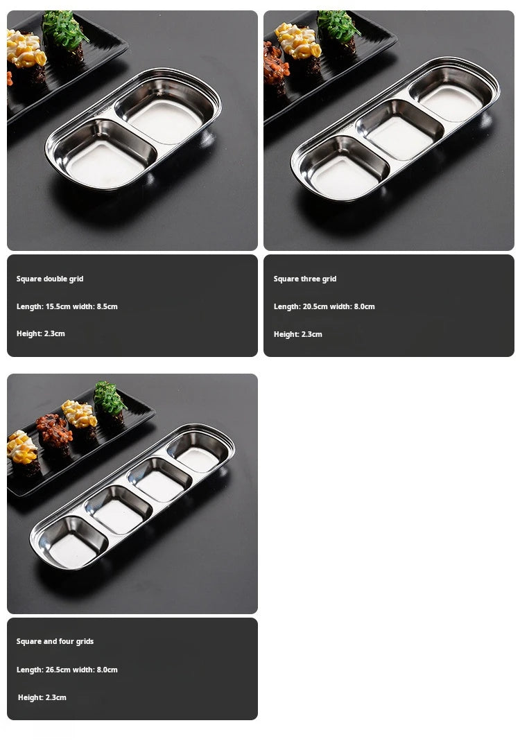 Stainless Steel Divided Dip Bowls