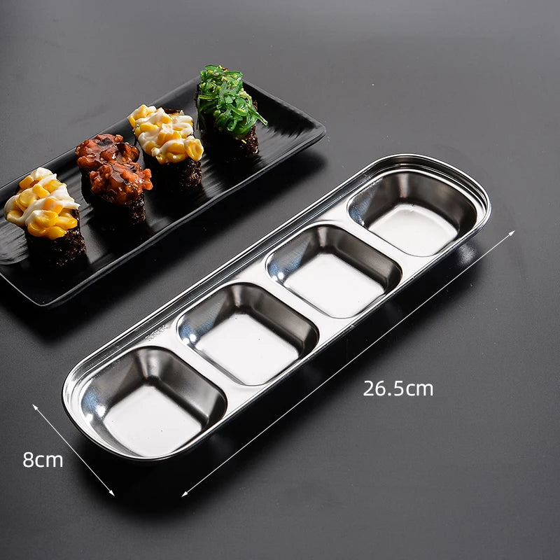 Stainless Steel Divided Dip Bowls