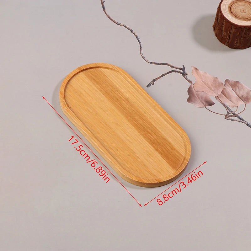 1PCS Tableware Solid Wood Round Dessert Plate Japanese-style Wooden Tray Snack Plate Dried Fruit Plate Wooden Plate