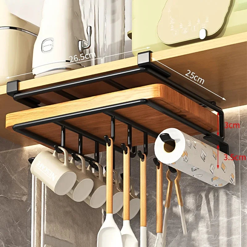Kitchen Hanging Organizer Rack with Hooks