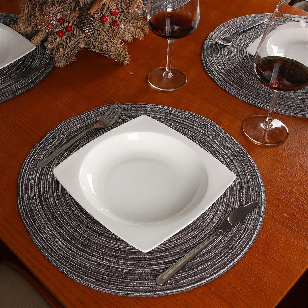 Set of 6 Round Braided Placemats and Coasters