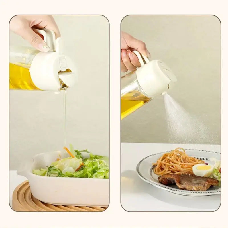 2 in 1 200/300/500ml Oil Spray for Kitchen Spray Oil Bottle Oil Washer Vinegar Soy Sauce Sprayer Containers Washer