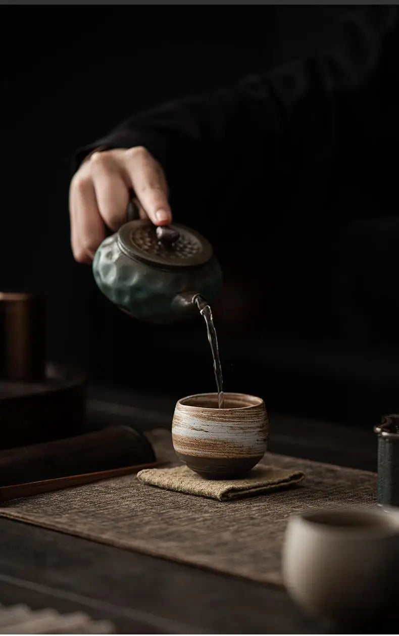 Japanese Handmade Rough Pottery Tea Cup
