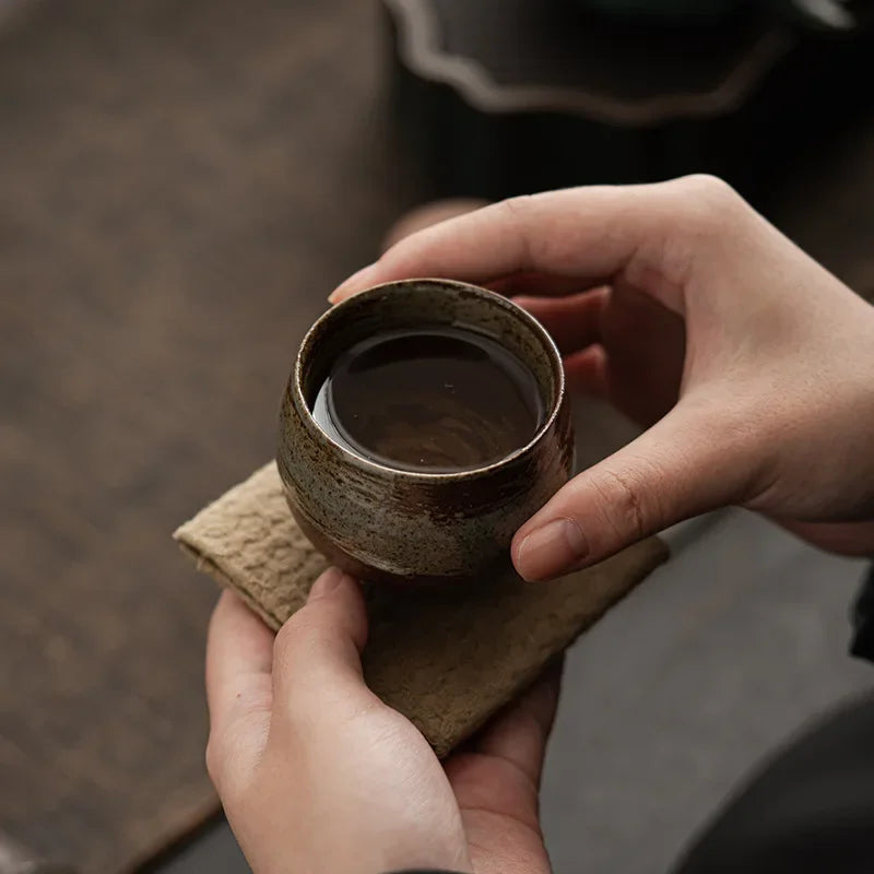 Japanese Handmade Rough Pottery Tea Cup