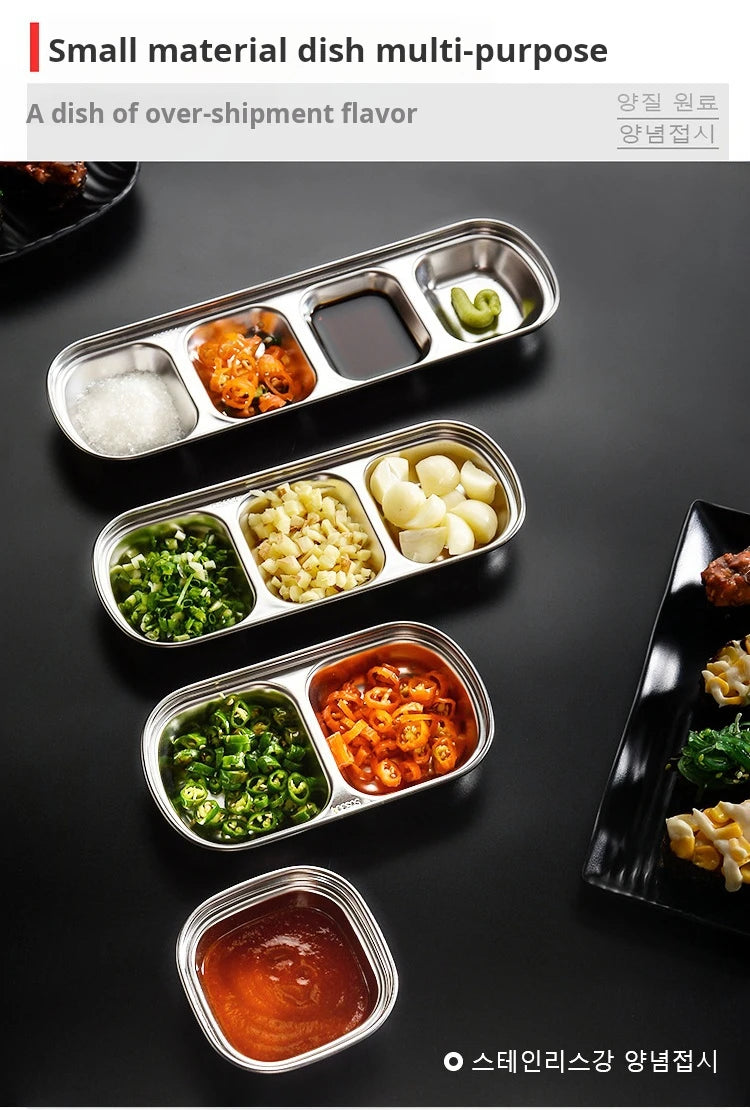 Stainless Steel Divided Dip Bowls