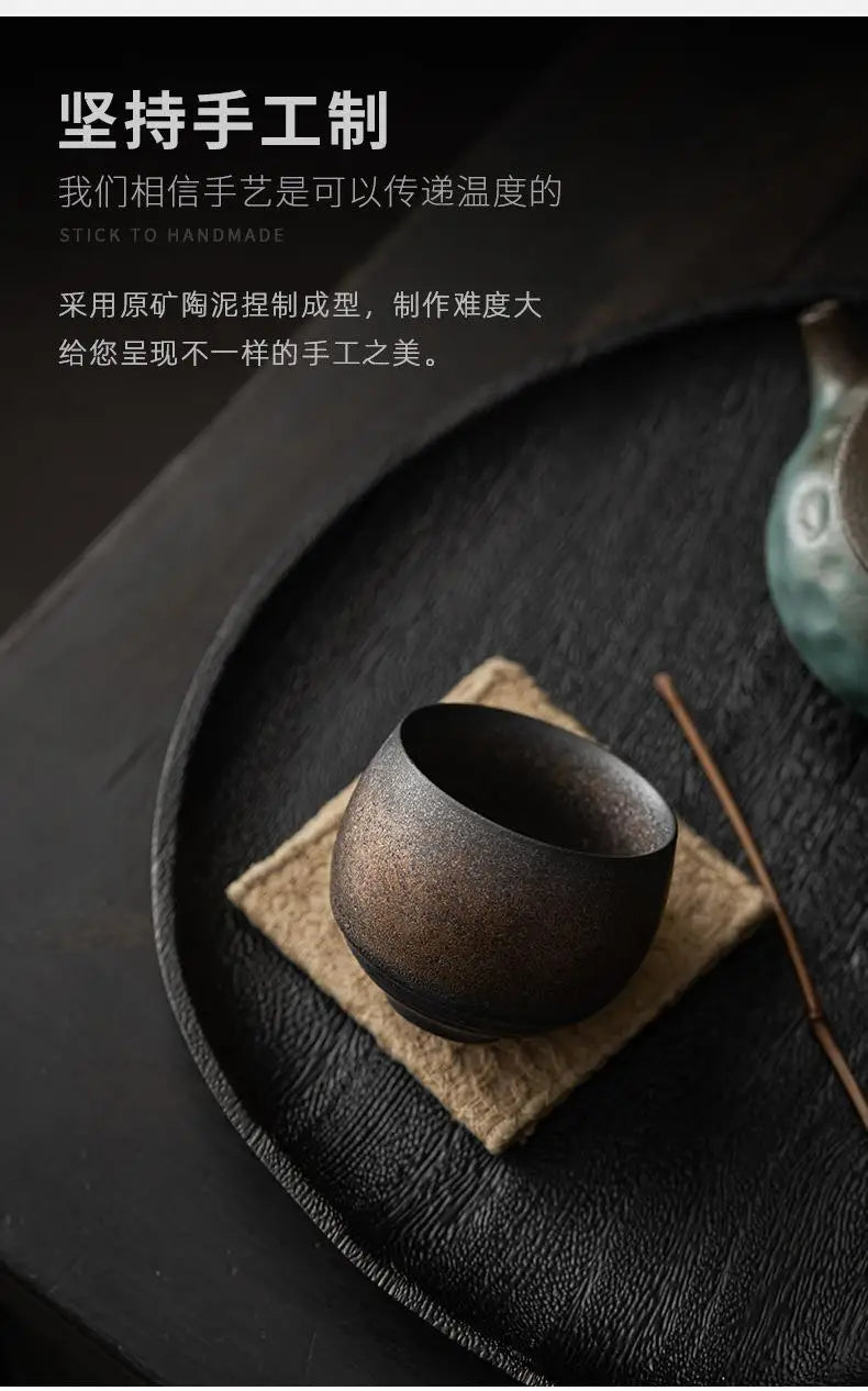 Japanese Handmade Rough Pottery Tea Cup