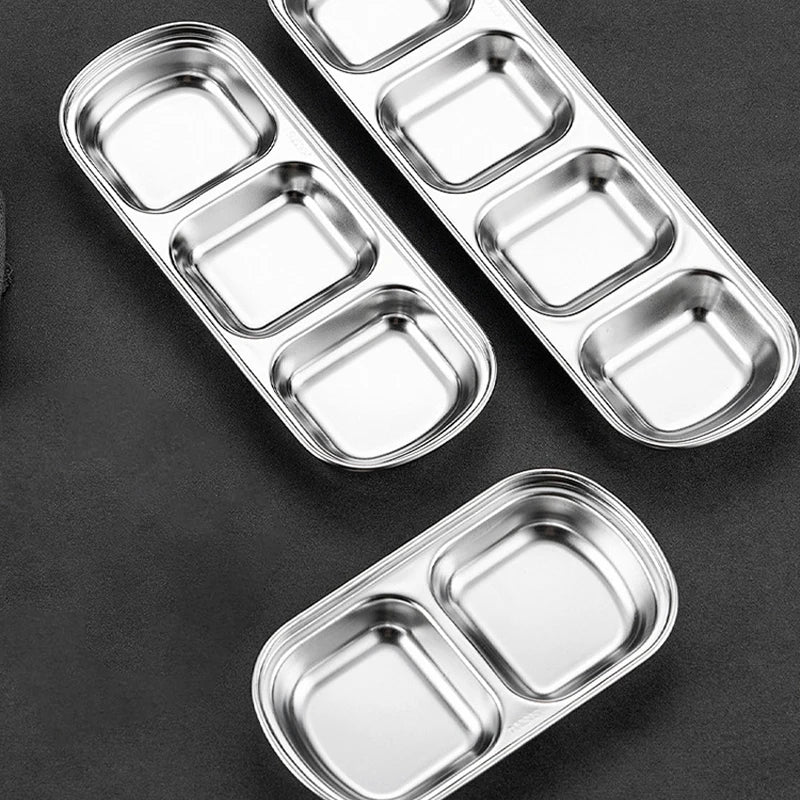 Stainless Steel Divided Dip Bowls