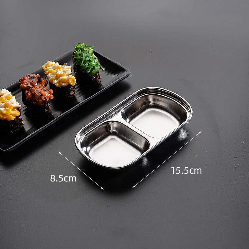 Stainless Steel Divided Dip Bowls