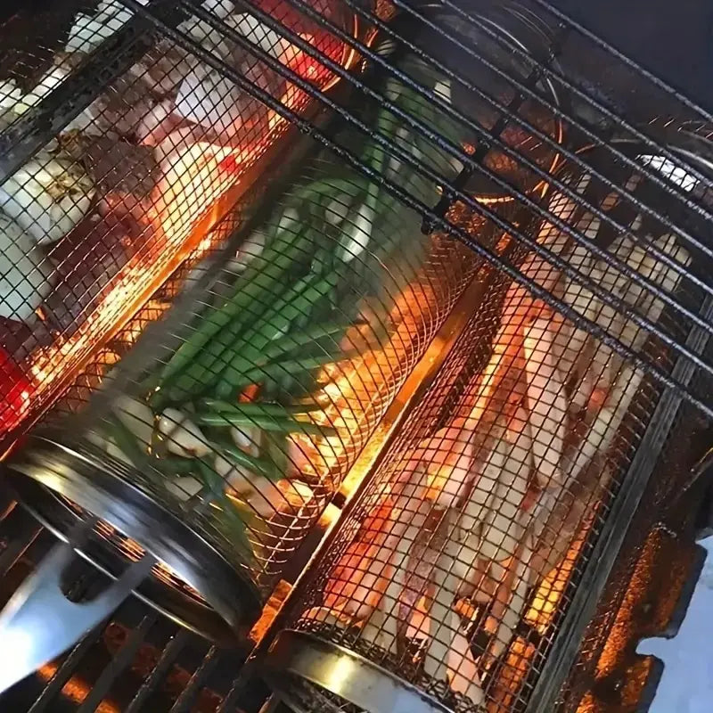1pc Stainless Steel BBQ Cage Grill