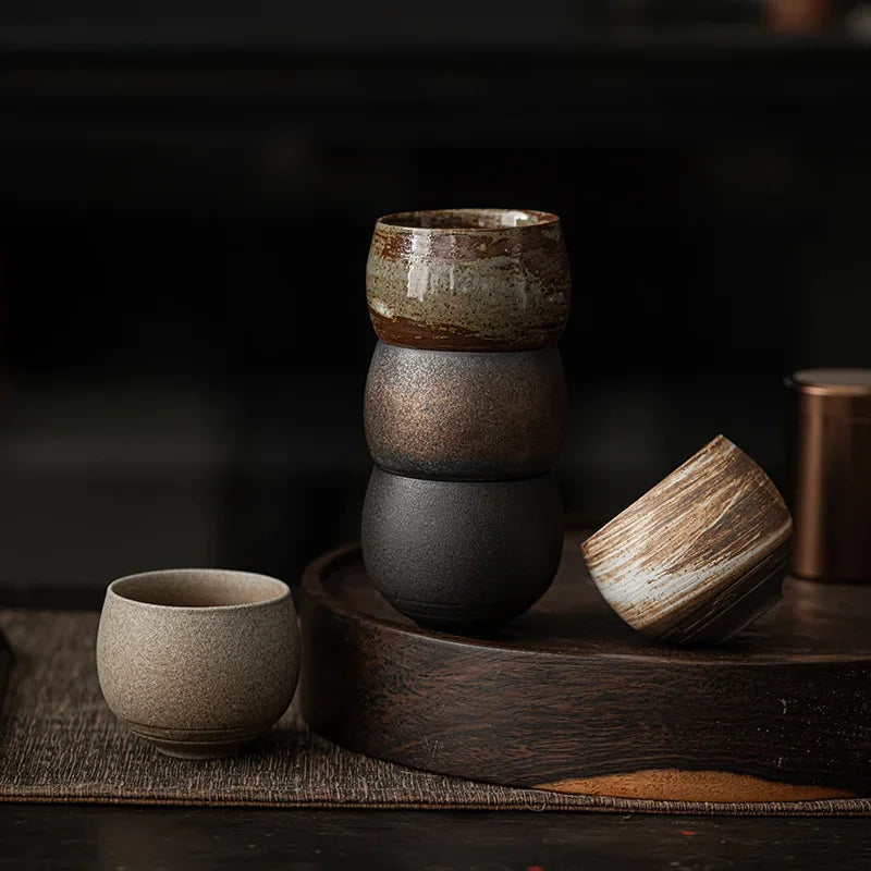 Japanese Handmade Rough Pottery Tea Cup