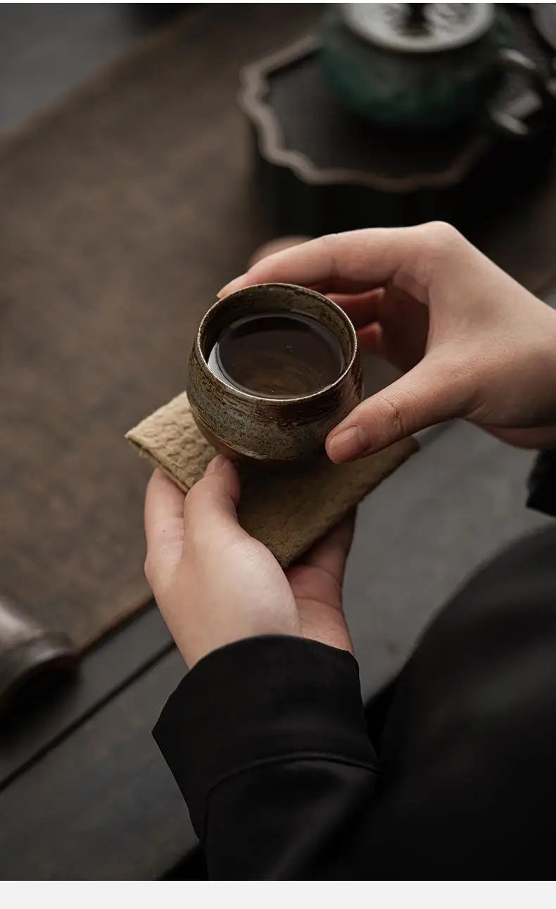 Japanese Handmade Rough Pottery Tea Cup