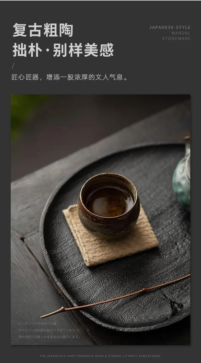 Japanese Handmade Rough Pottery Tea Cup