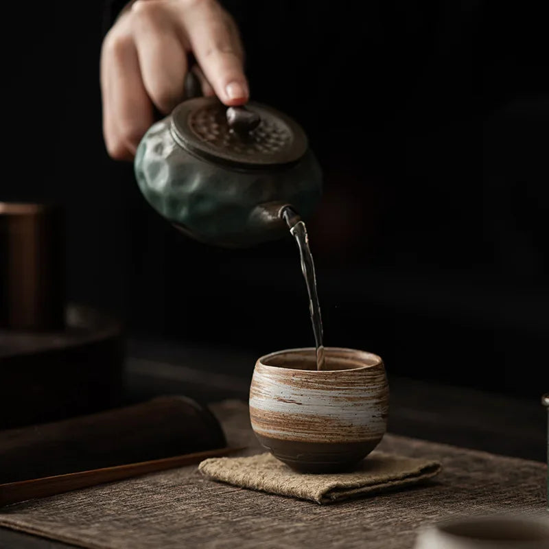 Japanese Handmade Rough Pottery Tea Cup