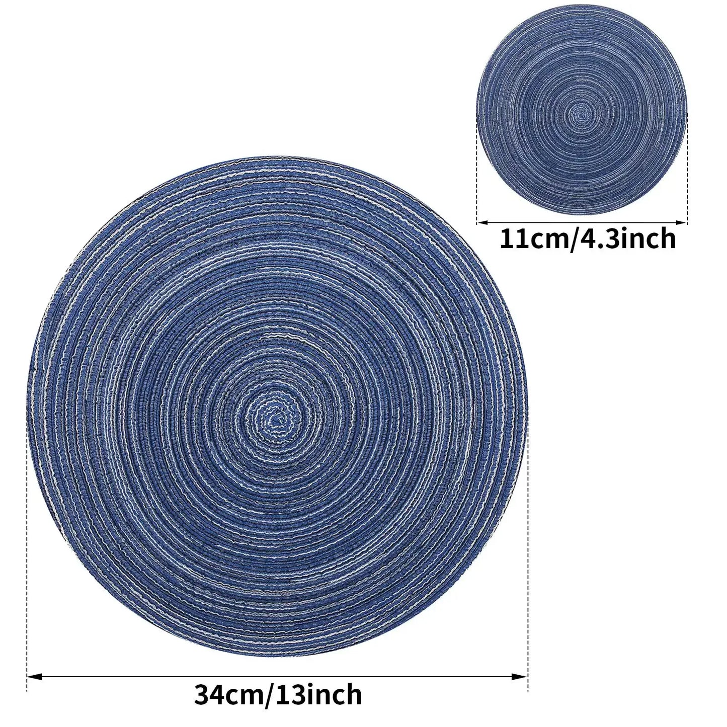 Set of 6 Round Braided Placemats and Coasters