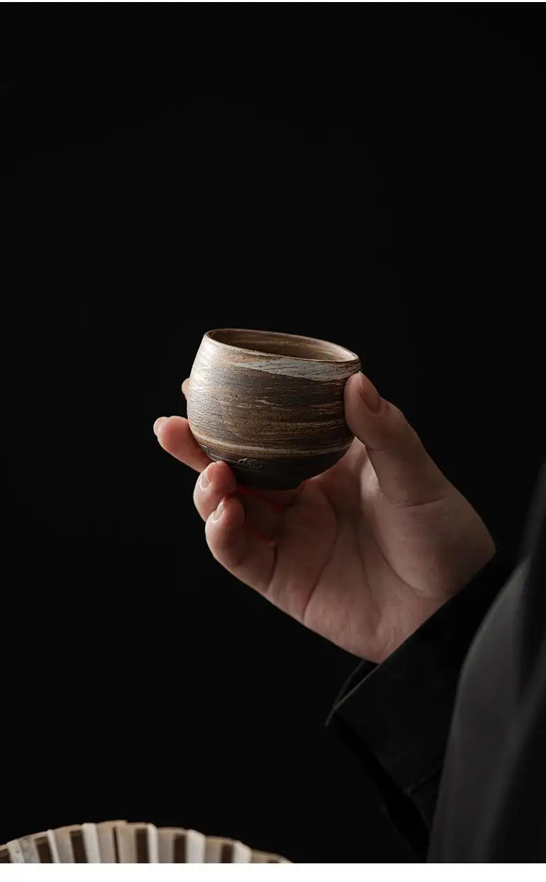 Japanese Handmade Rough Pottery Tea Cup