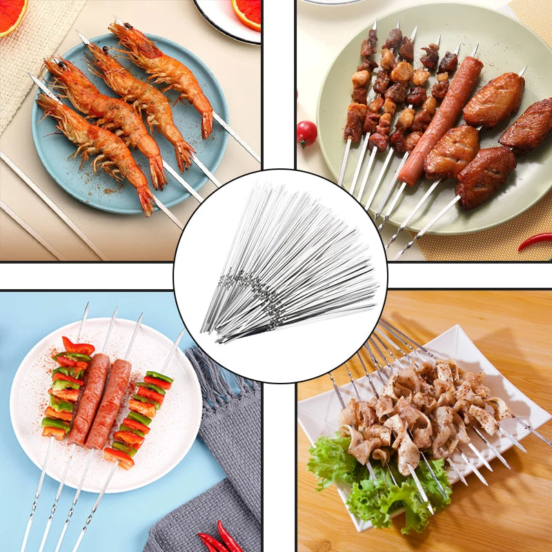 50Pcs Stainless Steel Barbecue Skewer