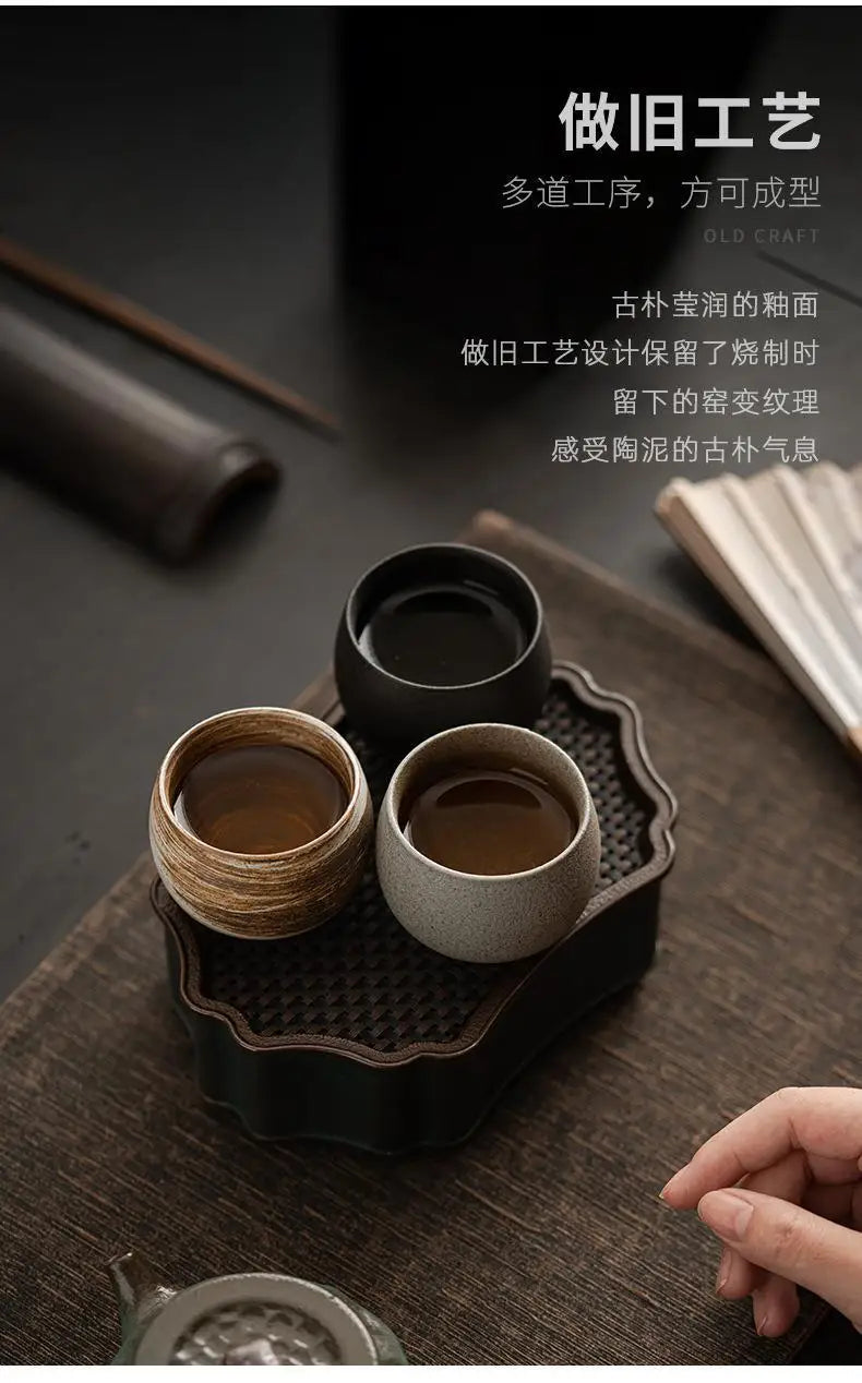 Japanese Handmade Rough Pottery Tea Cup