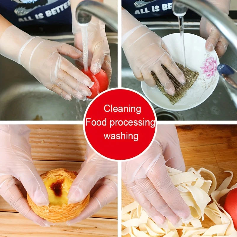 100 Disposable TPE Gloves, Powder Free and Latex Free