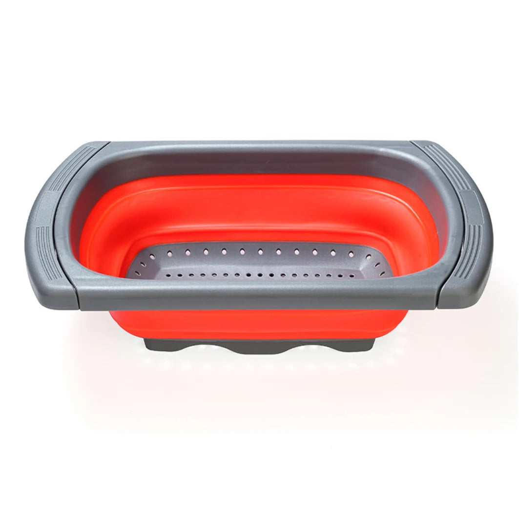 Silicone world Foldable Stretch Drain Basket Fruit Vegetable Washing Basket Strainer Colander Stacked Drainer Kitchen Tools