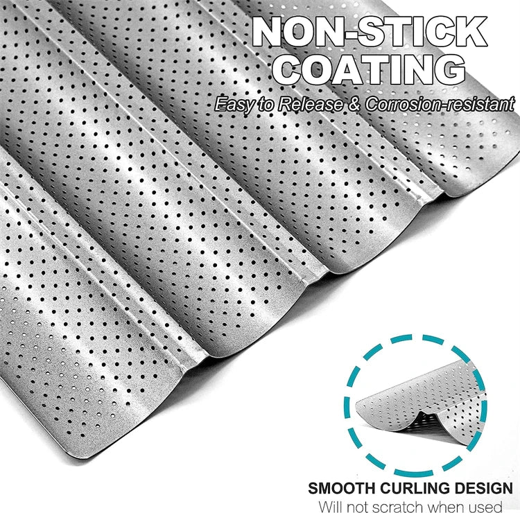 Nonstick Perforated French Bread Baking Pan