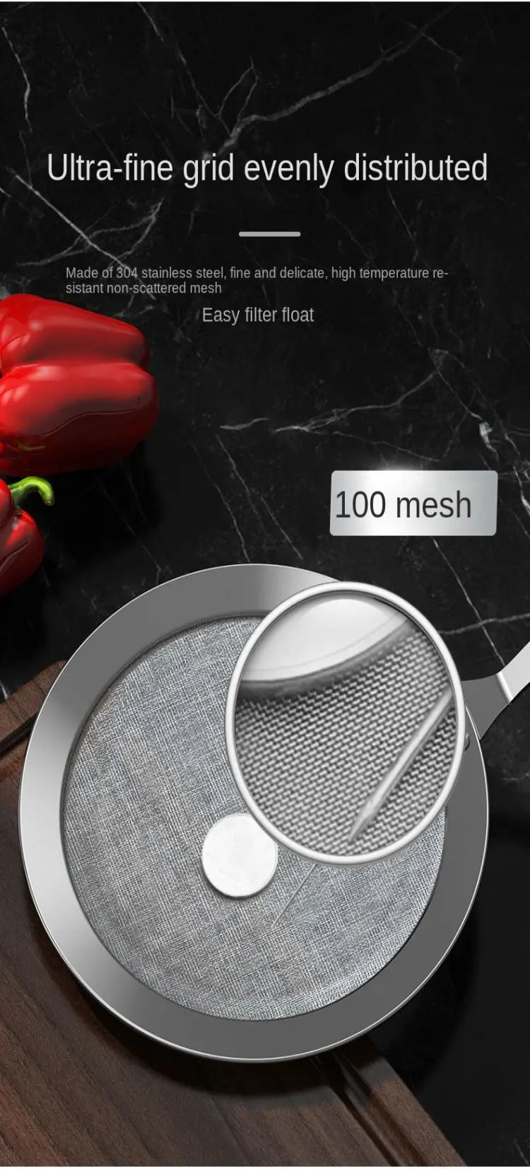 1 piece Stainless Steel Strainer Sieve Fine Mesh