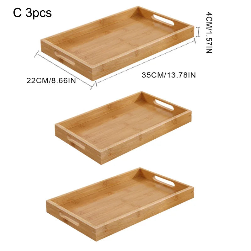 Wide Bamboo Organizer Tray