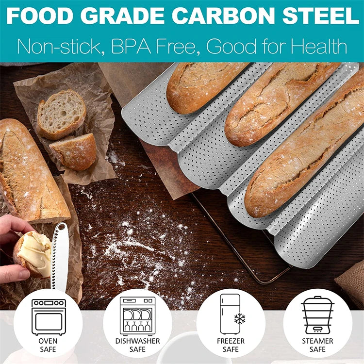 Nonstick Perforated French Bread Baking Pan