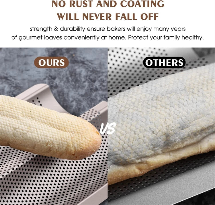 Nonstick Perforated French Bread Baking Pan