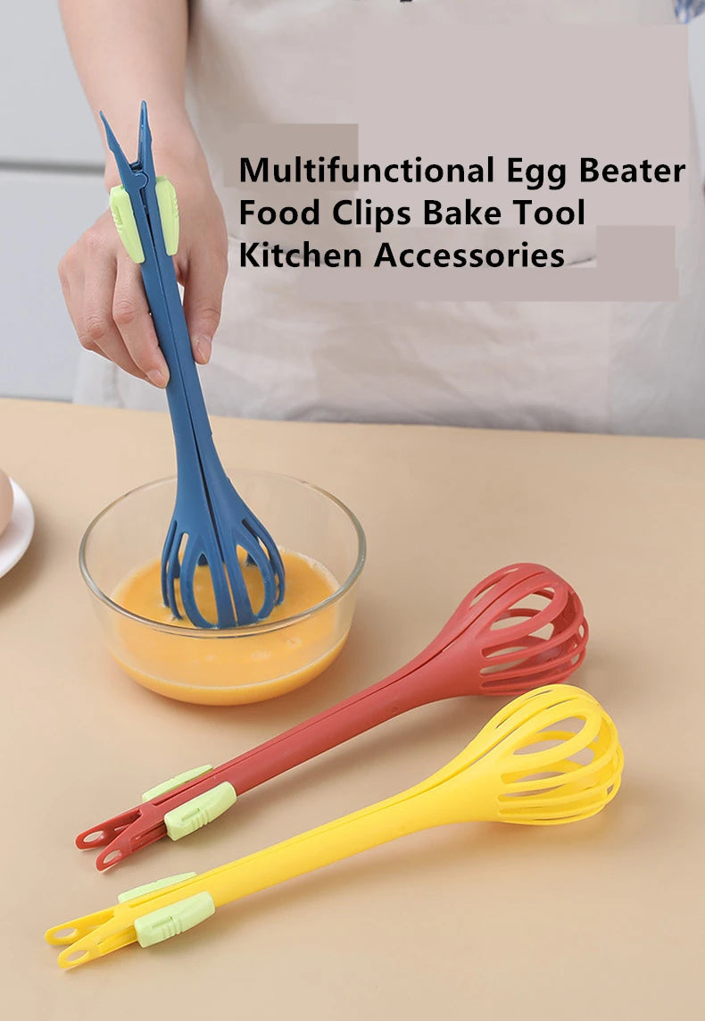 Multifunctional Egg Beater Whisk Milk Pasta Tongs Food Clips Mixer Manual Stirrer Kitchen Cream Bake Tool Kitchen Accessories