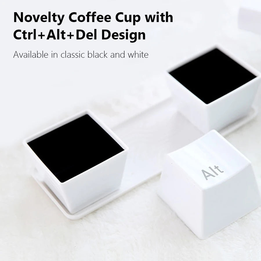 3Pcs Set Creative Keyboard Tea Cup Office Coffee Cups Black Color Ctrl Del Alt Keys Mugs Promotion Gifts Trade Shows Wedding