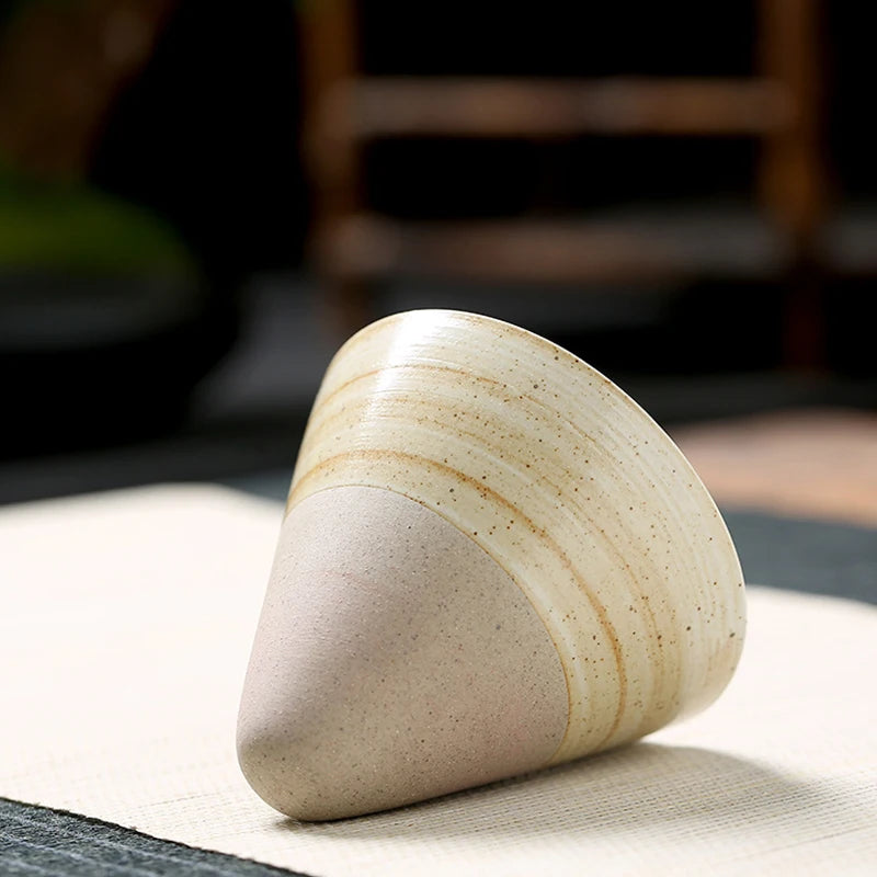 1PC Japanese Style Retro Ceramic Coffee Cup Rough Pottery Tea Cup Latte Pull Flower Porcelain Cup Pottery Mug For Home Office