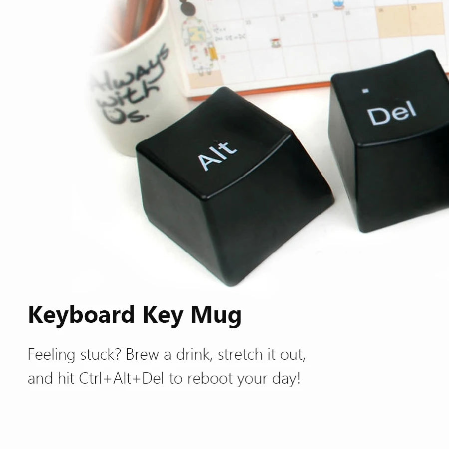 3Pcs Set Creative Keyboard Tea Cup Office Coffee Cups Black Color Ctrl Del Alt Keys Mugs Promotion Gifts Trade Shows Wedding