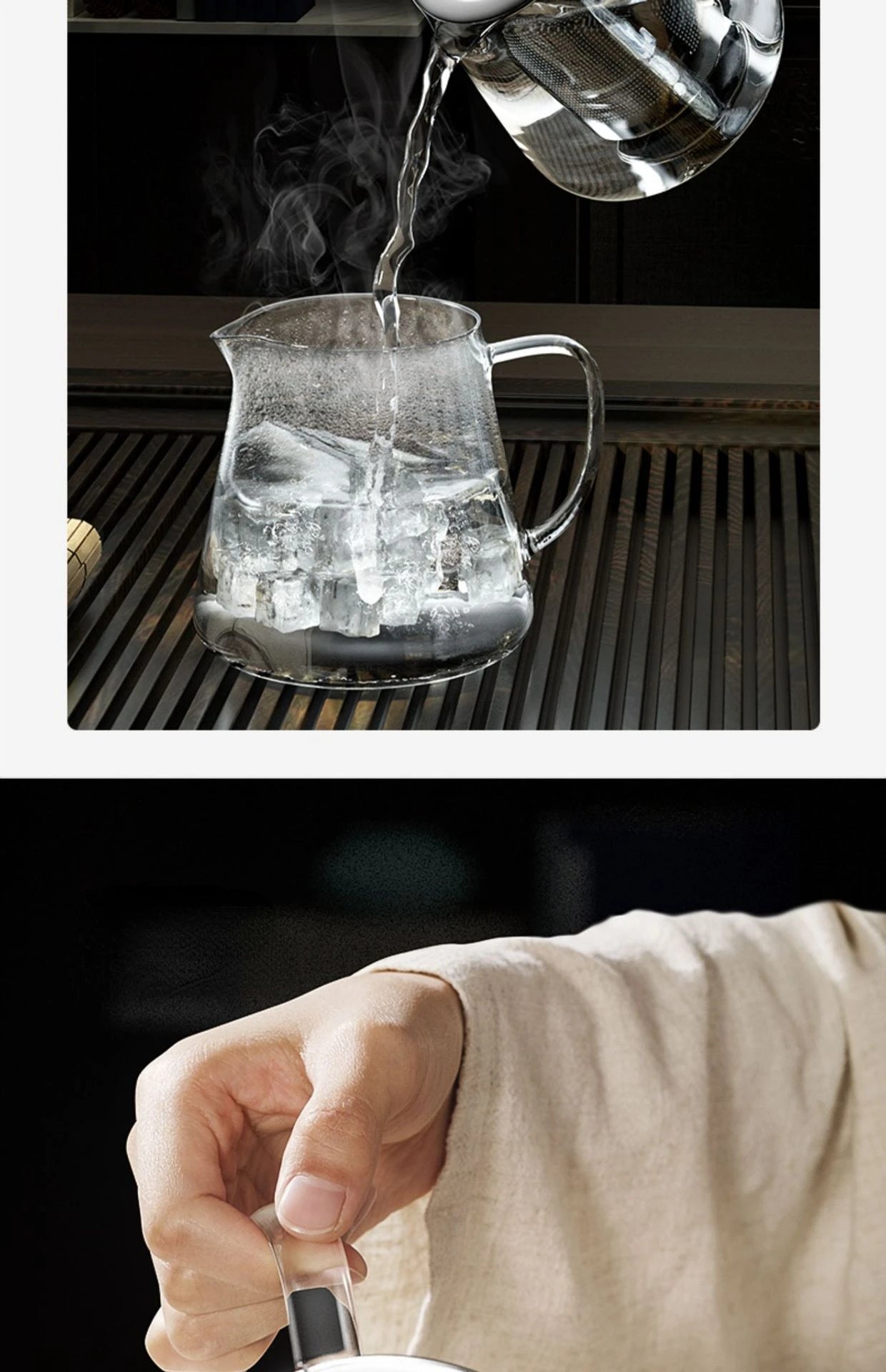 Heat Resistant Glass Teapot with Stainless Steel Tea Strainer Infuser Flower Kettle Kung Fu Teaware Set Puer Oolong Pot