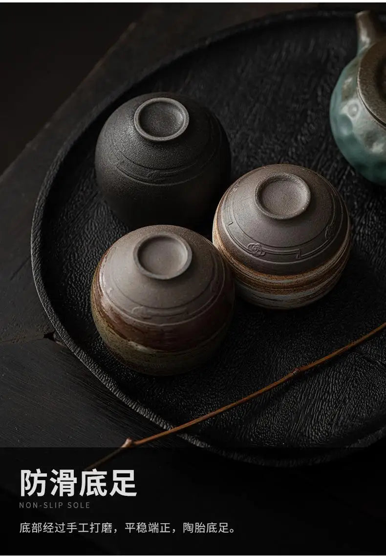 Japanese Handmade Rough Pottery Tea Cup