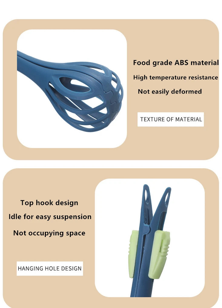 Multifunctional Egg Beater Whisk Milk Pasta Tongs Food Clips Mixer Manual Stirrer Kitchen Cream Bake Tool Kitchen Accessories