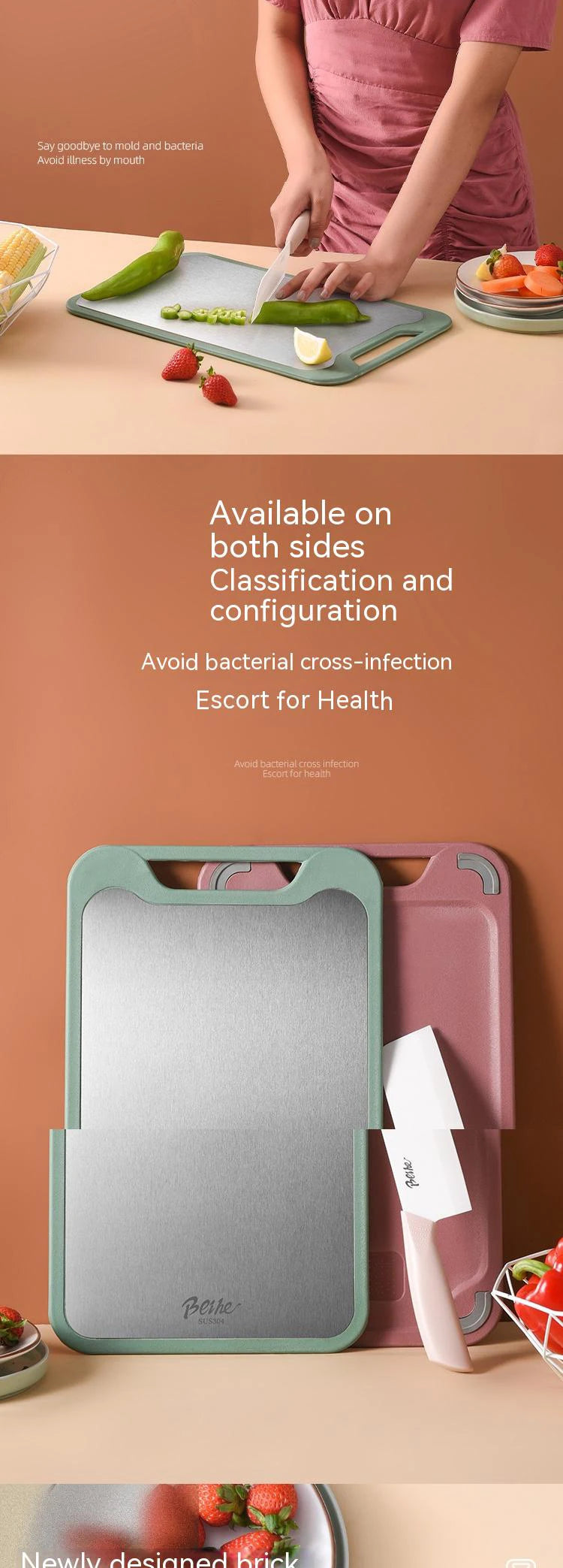 1pc Cutting Board Two with Sides