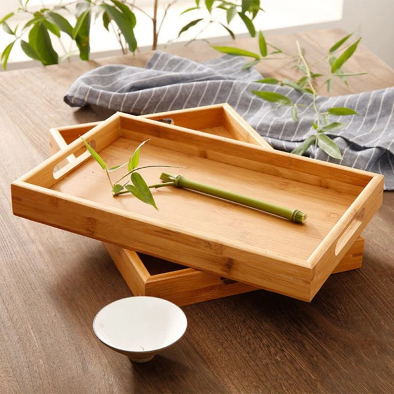 Wide Bamboo Organizer Tray