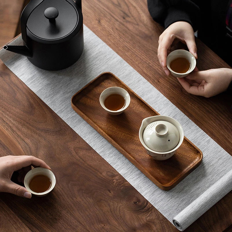 1PCS Tableware Solid Wood Round Dessert Plate Japanese-style Wooden Tray Snack Plate Dried Fruit Plate Wooden Plate