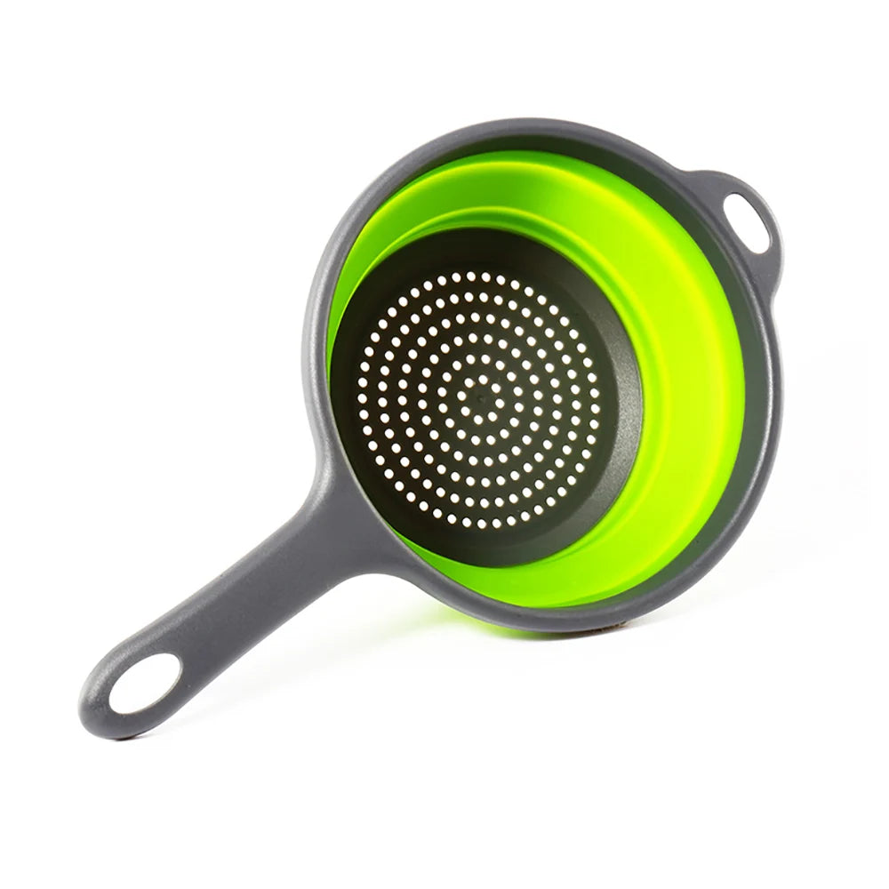 Silicone world Foldable Stretch Drain Basket Fruit Vegetable Washing Basket Strainer Colander Stacked Drainer Kitchen Tools