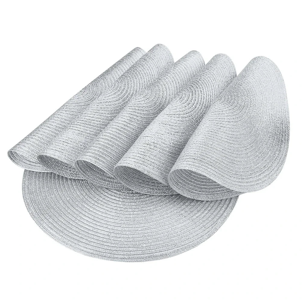 Set of 6 Round Braided Placemats and Coasters