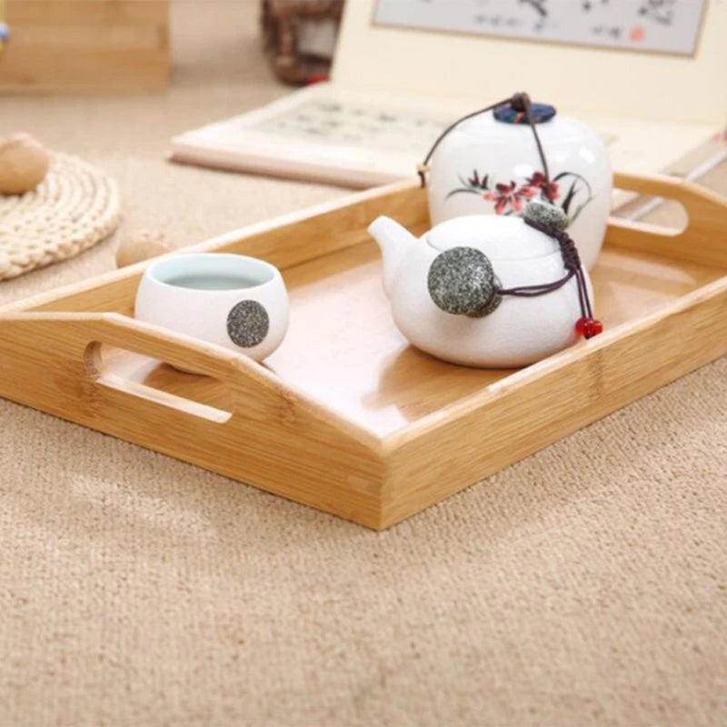 Wide Bamboo Organizer Tray