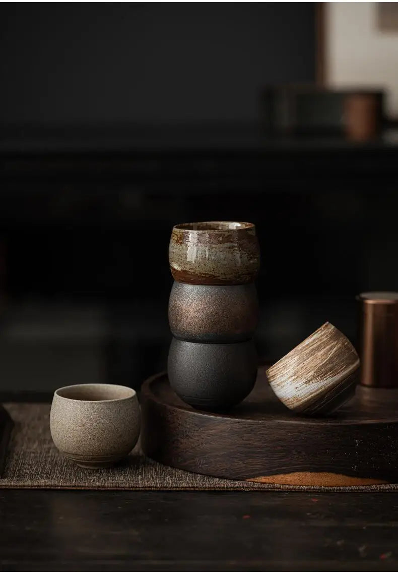 Japanese Handmade Rough Pottery Tea Cup