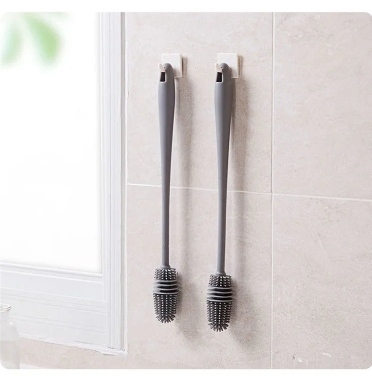 Silicone Cup Brush Milk Bottle Cleaning Brush Long Handle Water Bottles Cleaner Glass Cup Cleaning Brush Kitchen Cleaning Tools
