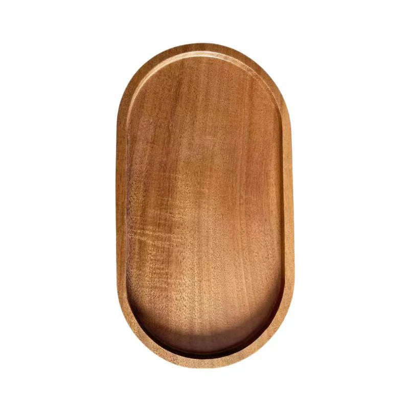 1PCS Tableware Solid Wood Round Dessert Plate Japanese-style Wooden Tray Snack Plate Dried Fruit Plate Wooden Plate