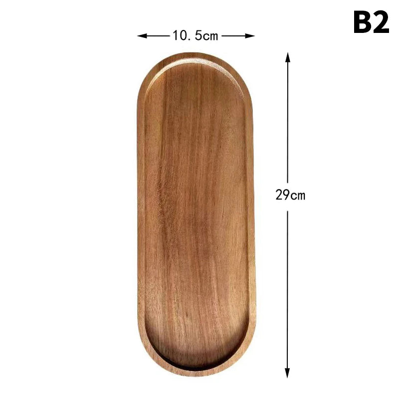 1PCS Tableware Solid Wood Round Dessert Plate Japanese-style Wooden Tray Snack Plate Dried Fruit Plate Wooden Plate