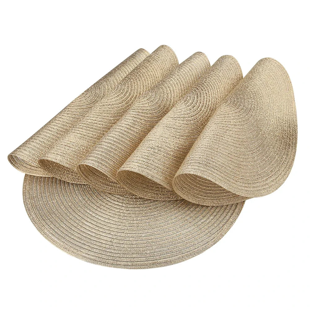 Set of 6 Round Braided Placemats and Coasters