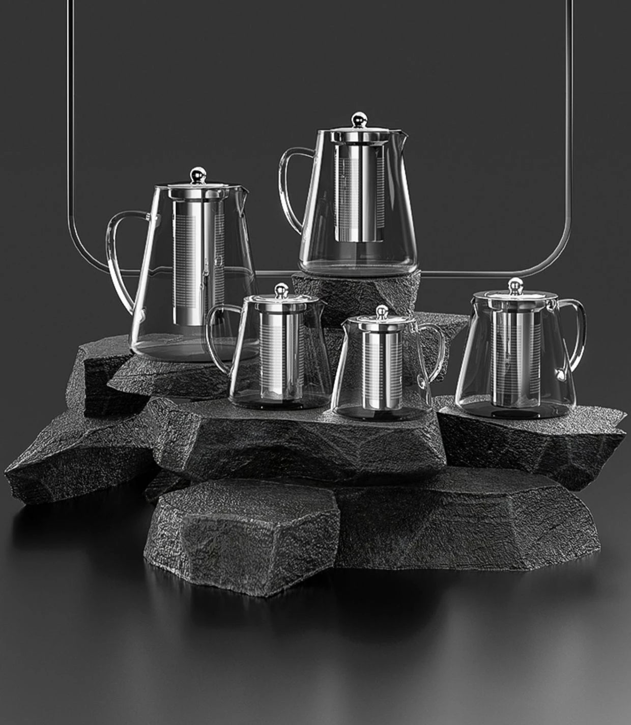Heat Resistant Glass Teapot with Stainless Steel Tea Strainer Infuser Flower Kettle Kung Fu Teaware Set Puer Oolong Pot