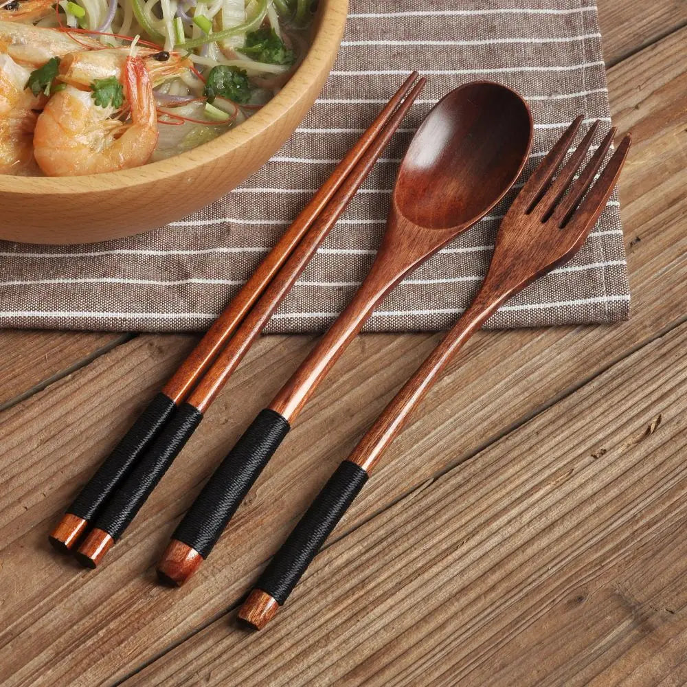 3pcs Creative Wooden Cutlery